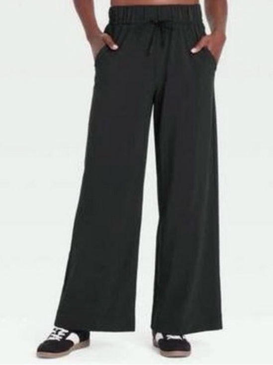 all in motion Pants - all in motion Black Wide Leg Athletic Pants with Drawstring Waist